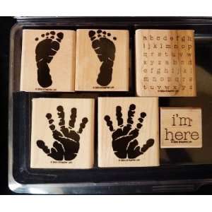   Set of 6 BABY Decorative Rubber Stamps Retired 2004 