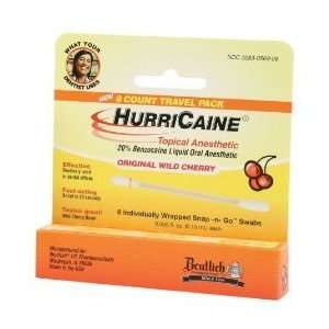  HurriCaine topical anesthetic snap  n  go swabs, travel 