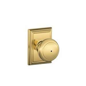   Brass Privacy Andover Style Knob with Addison Rose