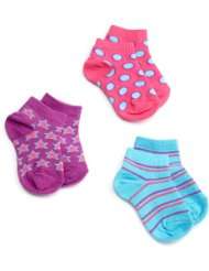 Jefferies Socks Girls 2 6X Dot Stripe Star Low Cut Triple Treat 3 Pack 