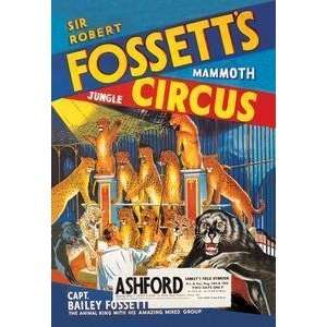  Vintage Art Sir Robert Fossetts Mammoth Jungle Circus 