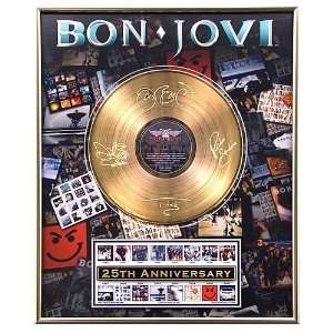 Bon Jovi 25th Anniversary framed gold record