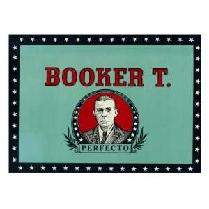 Booker T. Perfecto Brand Cigar Box Label, Booker T. Washington Premium 