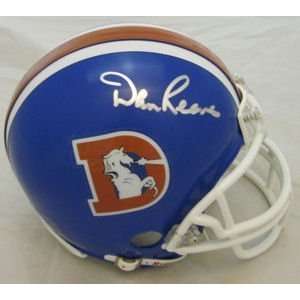 Dan Reeves Autographed/Hand Signed Denver Broncos Mini 