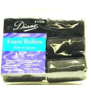  Diane Foam Rollers, Black, 1 1/2 Inches Beauty