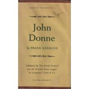  John Donne   Writers and Their Work No. 86 Frank Kermode Books