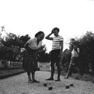 Jean Louis Barrault with Madeleine Renaud in Deauville, France, 1952 