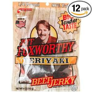 Jeff Foxworthy Teriyaki Beef Jerky, 4 Ounce Tray Pack (Pack of 12 