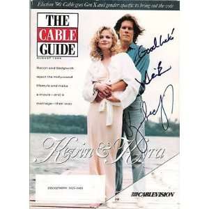  KEVIN BACON & KYRA SEDGWICK Autograph 1996 Cable Guide 