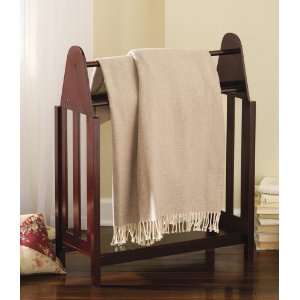  Lauren Walnut Finish Wooden Blanket Stand by Collections 