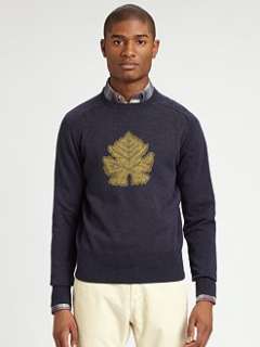 Gant by Michael Bastian   Wine Leaf Crewneck Sweater