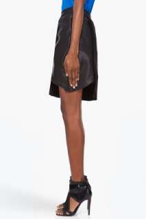 Mandy Coon Leather & Silk Pleated Skirt for women  