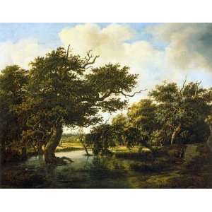  Hand Made Oil Reproduction   Meindert Hobbema   32 x 26 