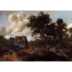  Hand Made Oil Reproduction   Meindert Hobbema   32 x 22 