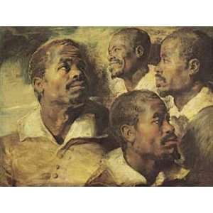  Peter Paul Reubens   Four Negro Heads