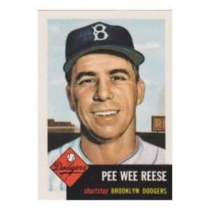  Pee Wee Reese 1953 Topps Archives Baseball Reprint Card 