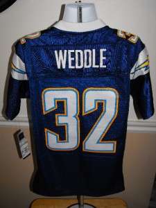 SEWN Eric Weddle #32 San Diego CHARGERS YOUTH Small S 8 Reebok Jersey 