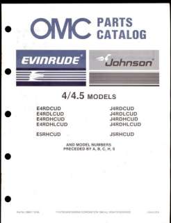   OMC / JOHNSON / EVINRUDE 4 / 4.5 OUTBOARD MOTOR PARTS MANUAL  