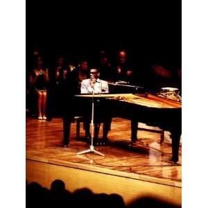 Ray Charles on Stage Premium Poster Print, 12x16