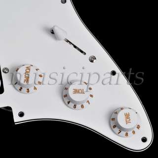   FENDER STRAT HSH Guitar Parts White Loaded Pickguard For Fender Strat