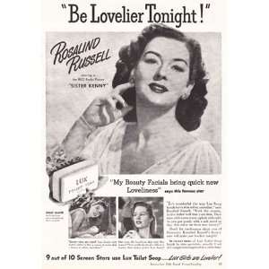   Ad 1946 Lux Toilet Soap Rosalind Russell, Sister Kenny MGM Books