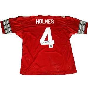 Santonio Holmes Ohio State Buckeyes Autographed Red Jersey