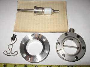 Lot of 3 Asst. SS Vacuum Flanges w/ Ports & Feedthrough  