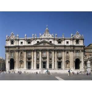  Facade of St. Peters, with Statues, Vatican, Rome, Lazio 