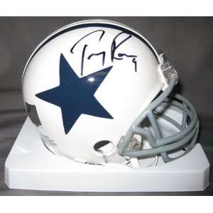 Tony Romo Dallas Cowboys NFL Hand Signed Mini White Football Helmet 