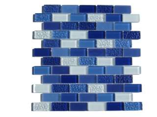 Blue Subway Mix Glass Mosaic Tile / Kitchen Backsplash Bathroom Shower 