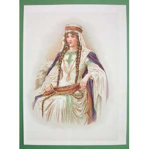 NORMAN QUEEN Daughter of William the Conqueror   Antique Print Color 