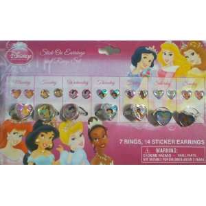  Disney Princess Jewelry Set   7 Rings and Stick on 