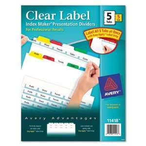   Label Punched White Dividers with Color Tabs AVE11414