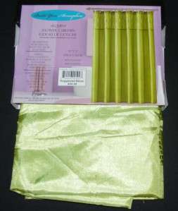 New Fabric Shower Curtain Solid Poly Satin Lime Green w/Sequins 