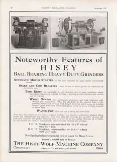 1920 Hisey Wolf Machine Co Cincinnati OH Ad Grinders  