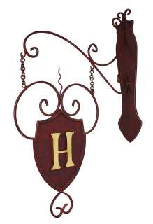 One Sided Monogram Initial Outdoor Hanging Wall Plaque on Bracket