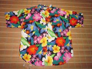 VINTAGE Mens Hawaiian Shirt MED Tropical Floral 50s  