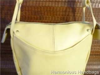 Vintage YELLOW Leather HoBo Handbag Purse BoHo HIPPIE  