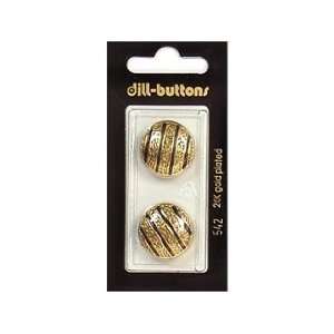   Dill Buttons 20mm Shank Enamel Black/Gold 2 pc (6 Pack)