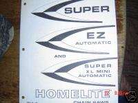 Homelite Super EZ automatic XL mini parts list  