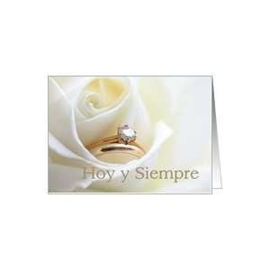   Spanish Congratulations on wedding day   Bridal set in white rose Card