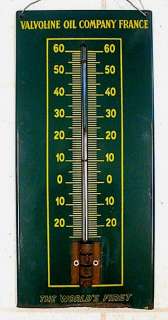 VINTAGE FRENCH THERMOMETER VALVOLINE OIL TOLE CENTIGRAD  