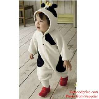 Animal Cow Character Baby Costume Boy & Girl Halloween Party Fleece 