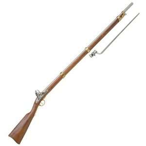  1700s Revolutionary War Flintlock Musket with Bayonet 