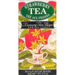 Counter Box of 30 Foil Wrapped Strawberry Fruit Flavored Black Tea 