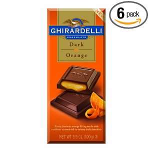 Ghirardelli Chocolate Bar, Dark & Orange, 3.5 Ounce Bars (Pack of 6)