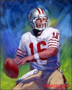 Football Sports Oil Painting on canvas Joe Montana  