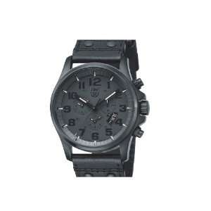   BO Black Leather Swiss Quartz Watch with Black Dial Luminox Watches
