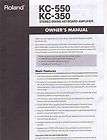 Roland KC 550 KC 350 Keyboard Amp Owners Manual