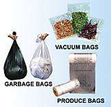 garbage bags produce bags vacuum bags retail shopping bags paper